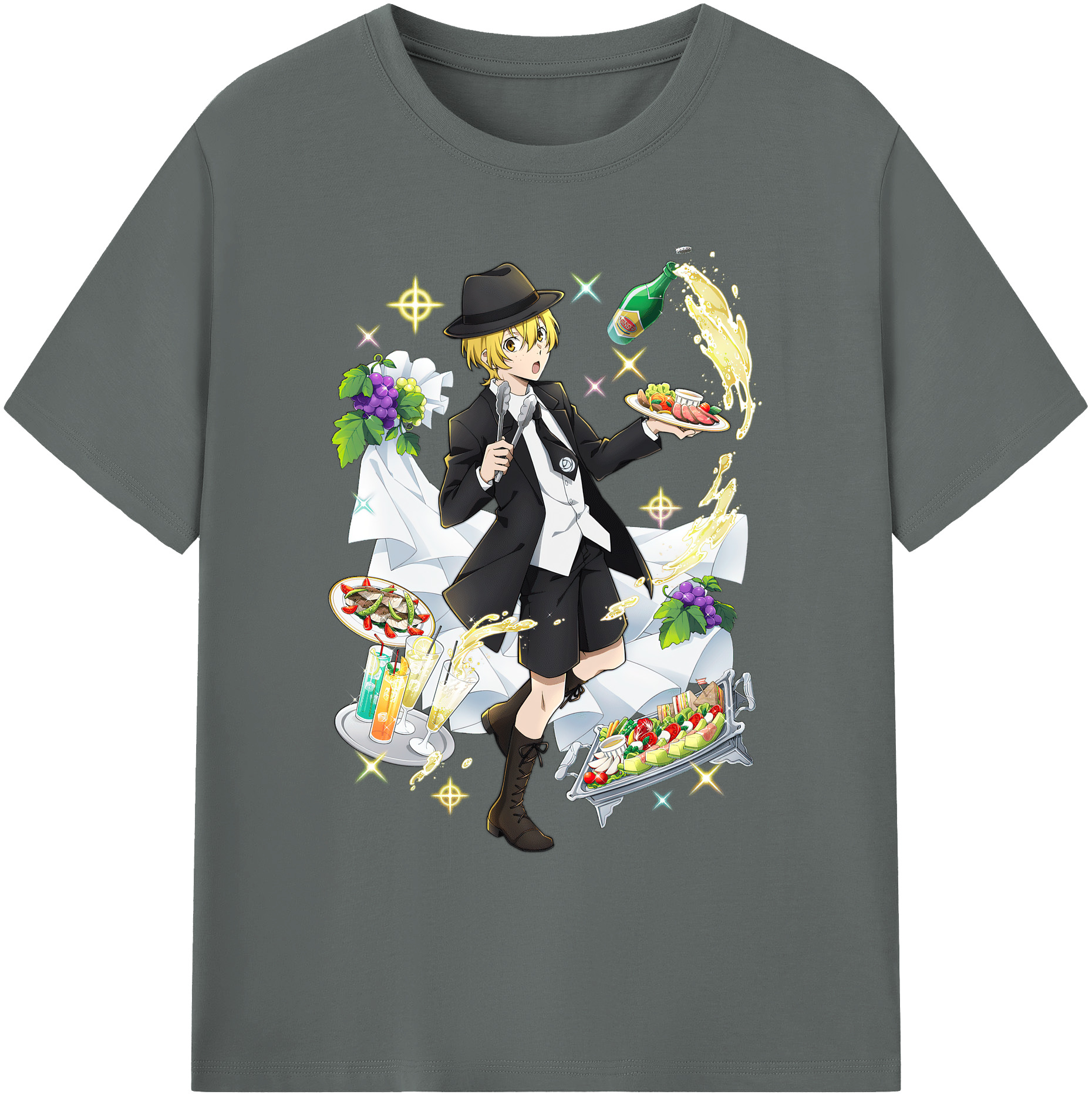 （画像用） 文豪ストレイドッグス Bungo Stray Dogs 綿100％ メンズ半袖Tシャツ｜肌触りやわらか＆通気性